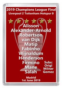 2019 Champions League Winners