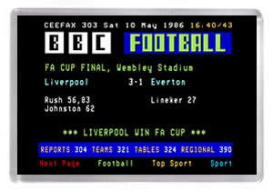 Ceefax - 1986 FA Cup Final